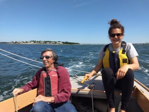 two adults sailing a Bullseye