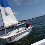 pram named Tally sailing with one student