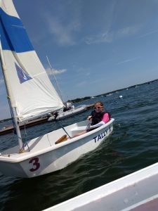 pram named Tally sailing with one student