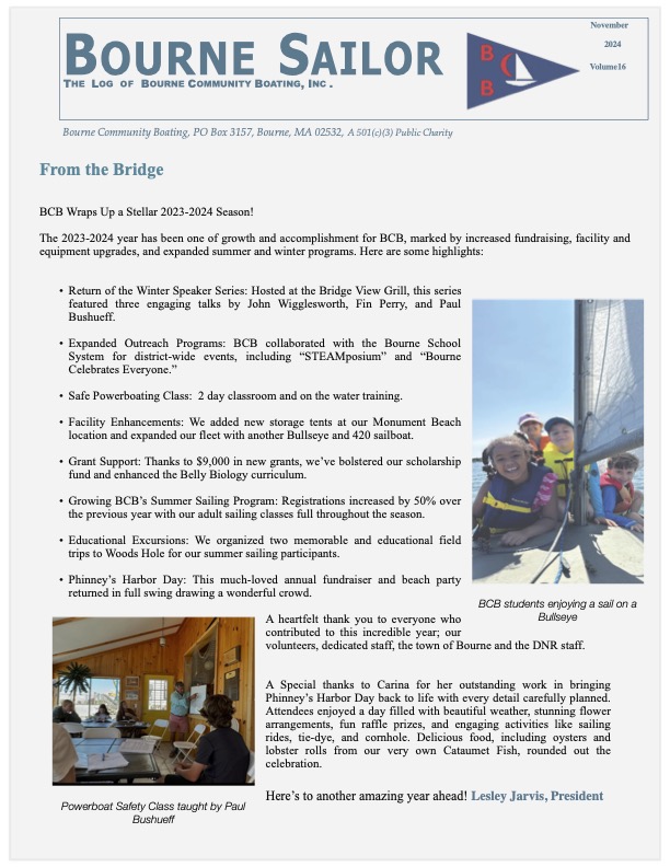 Newsletter Archive – Bourne Community Boating